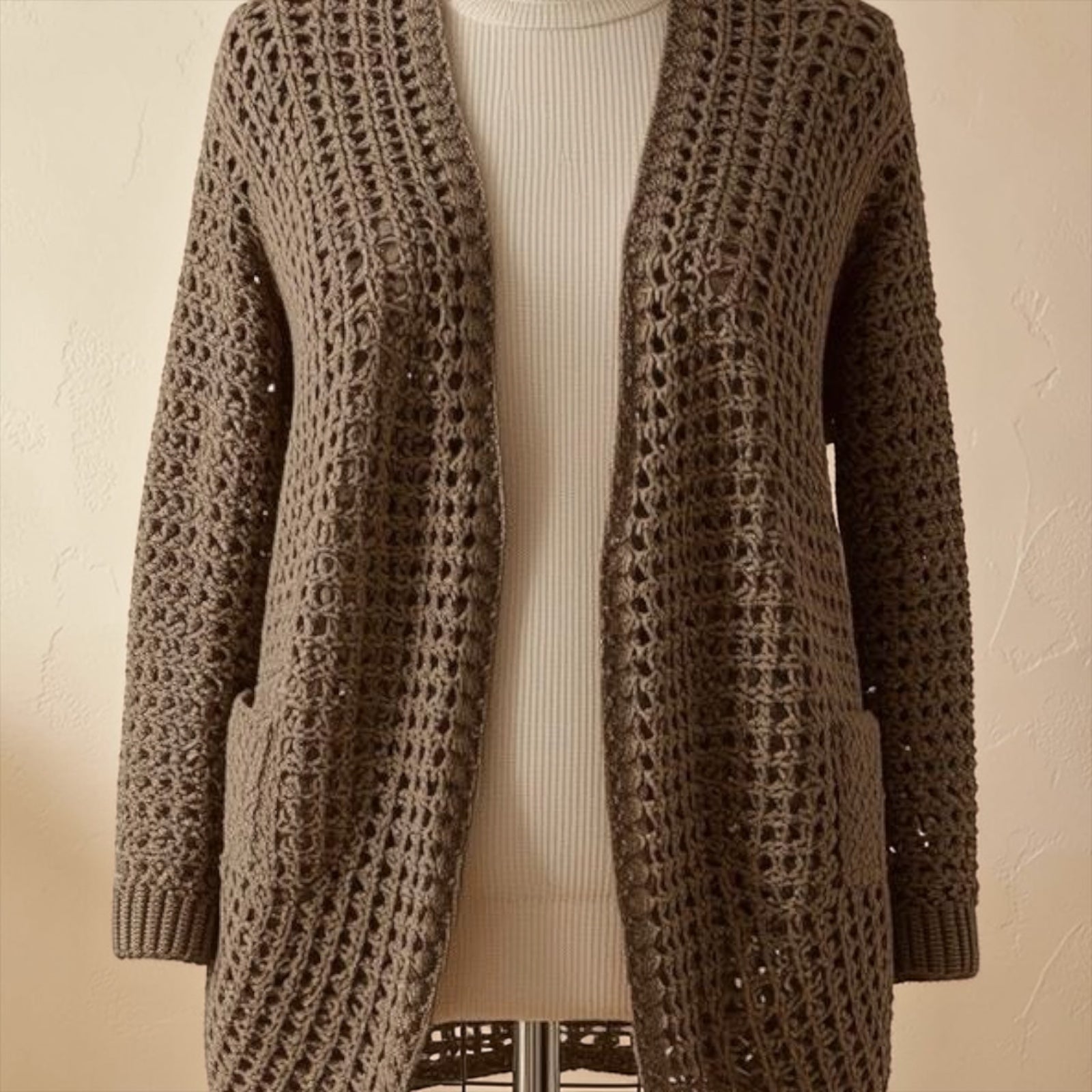 The Mocha Open Knit Cardigan